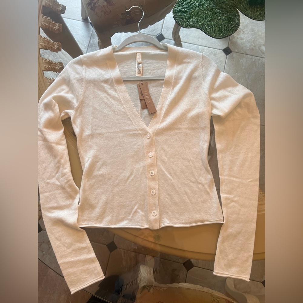 SKIMS Cream Button-Up Cardigan